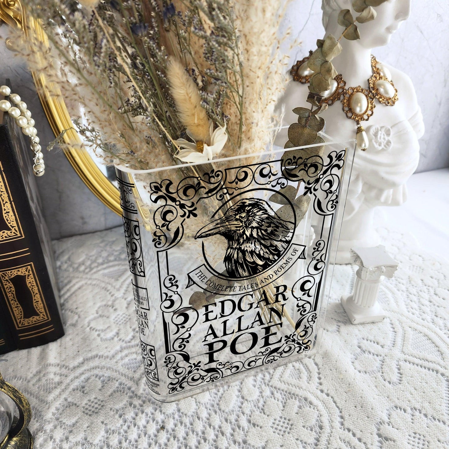 The Complete Tales and Poems of Edgar Allan Poe Acrylic Bookish Vase - Bookish Vase